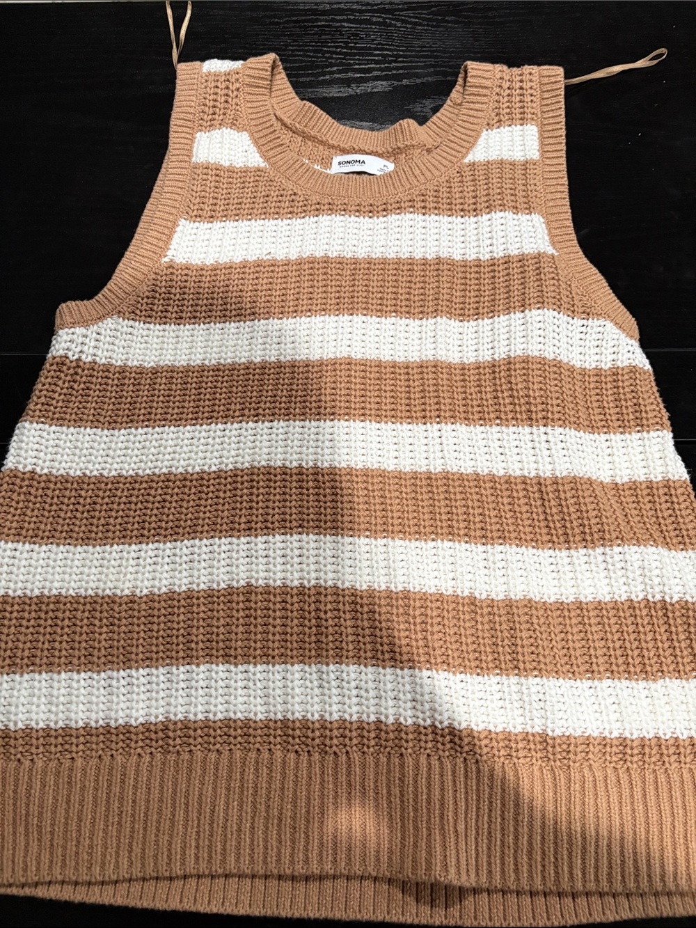 Sonoma Striped Knit Tank Dress in Cream and Tan